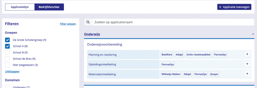 Welke applicaties heeft jouw onderwijsinstelling in huis? Maak het inzichtelijk met Applicatielandschap in kaart Welke applicaties heeft jouw onderwijsinstelling in huis? Maak het inzichtelijk met Applicatielandschap in kaart